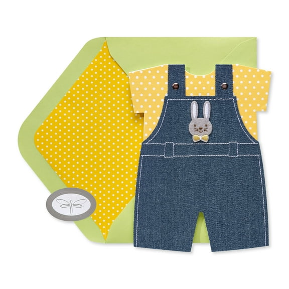 Papersong Premium Baby Shower Card (Overalls)