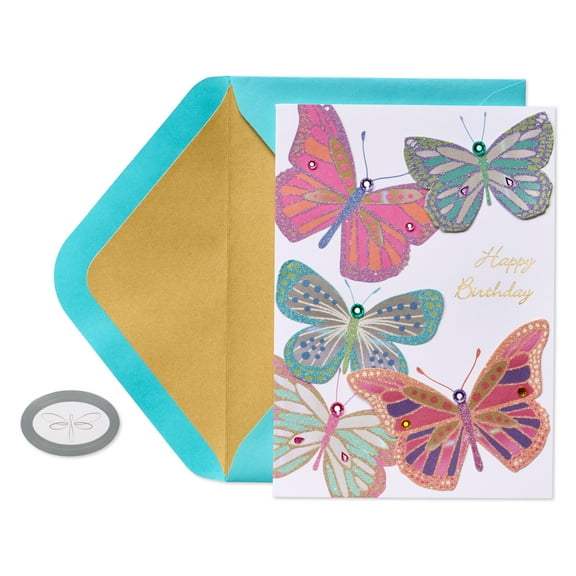 Papersong Premium Birthday Card (Vibrant Butterflies)