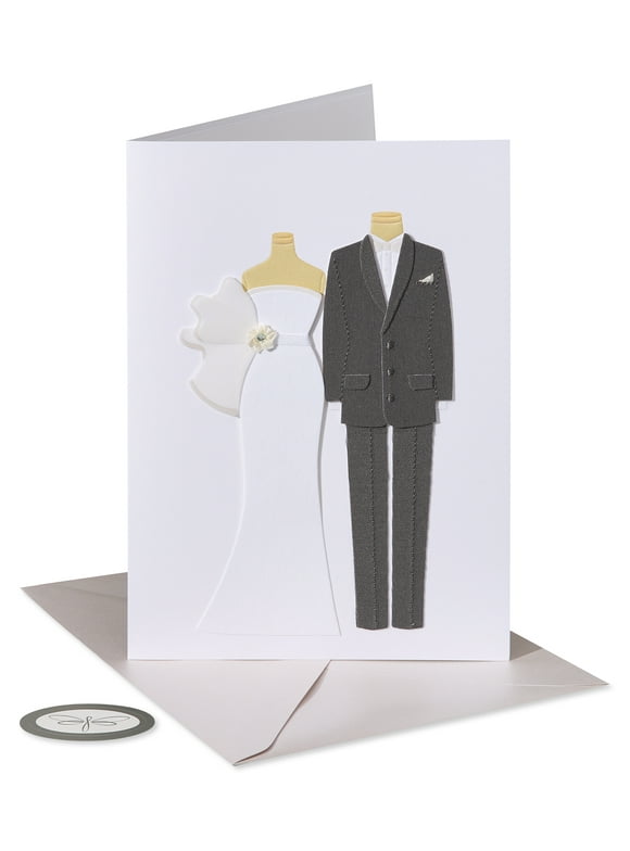 Papersong Premium Wedding Greeting Card (Bride and Groom Outfits)