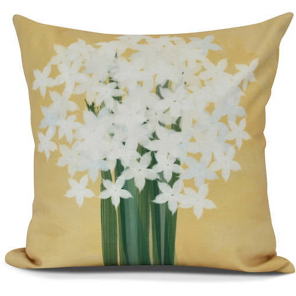 Paperwhites, Floral Print Pillow