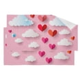 thumbnail image 1 of Papery Clouds and Hearts Valentine Hand Towel Absorbent Bath Towels for Bathroom Sports Gym 28" x 14" Set of 2, 1 of 8