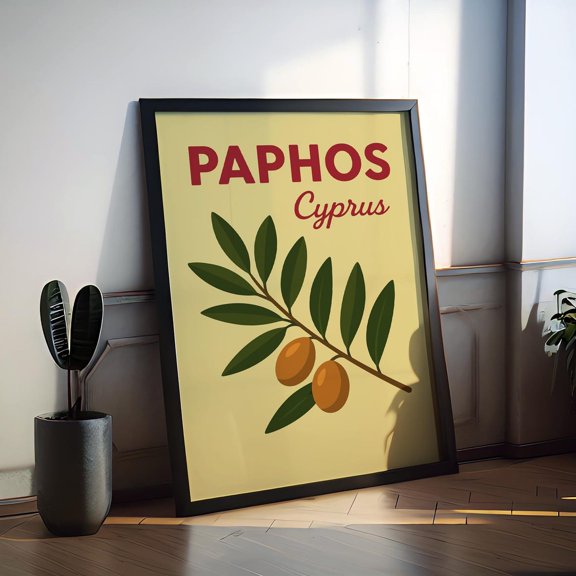 Paphos Preppy Poster Wall Art Paphos Wall Decor Home Décor Paphos Gift Cyprus Art Lover Gift, Travel Souvenir Print, Poster Only