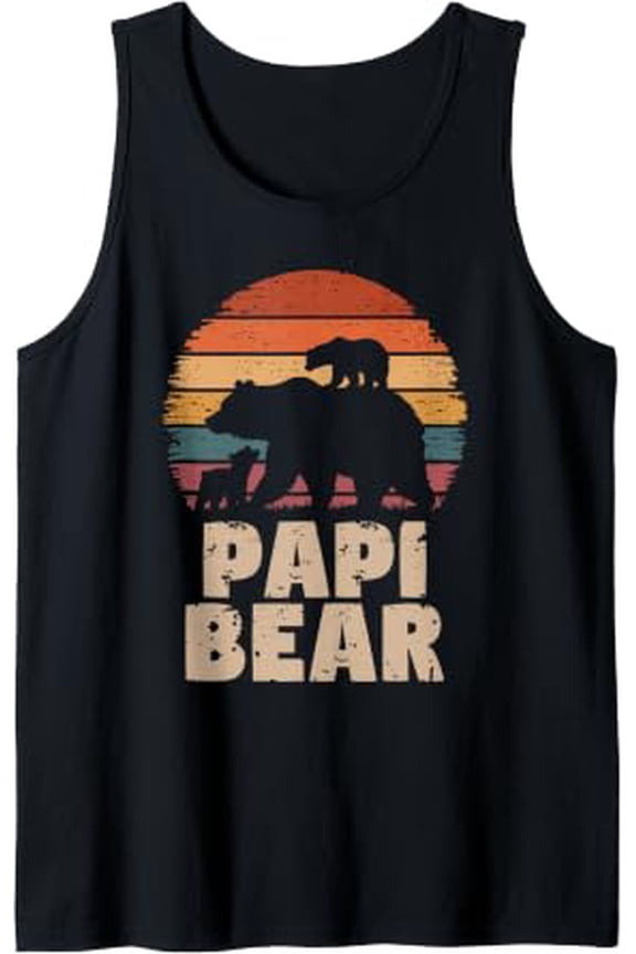Papi Bear 2 Cubs Tank Top Size S-3XL