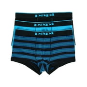 Papi  Brazilian Cut Stripe and Solid Underwear Trunks (3 Pack) (Men)