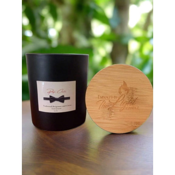 Papi Chulo 14 oz Soy Candles in Frosted Container w/Bamboo Lid