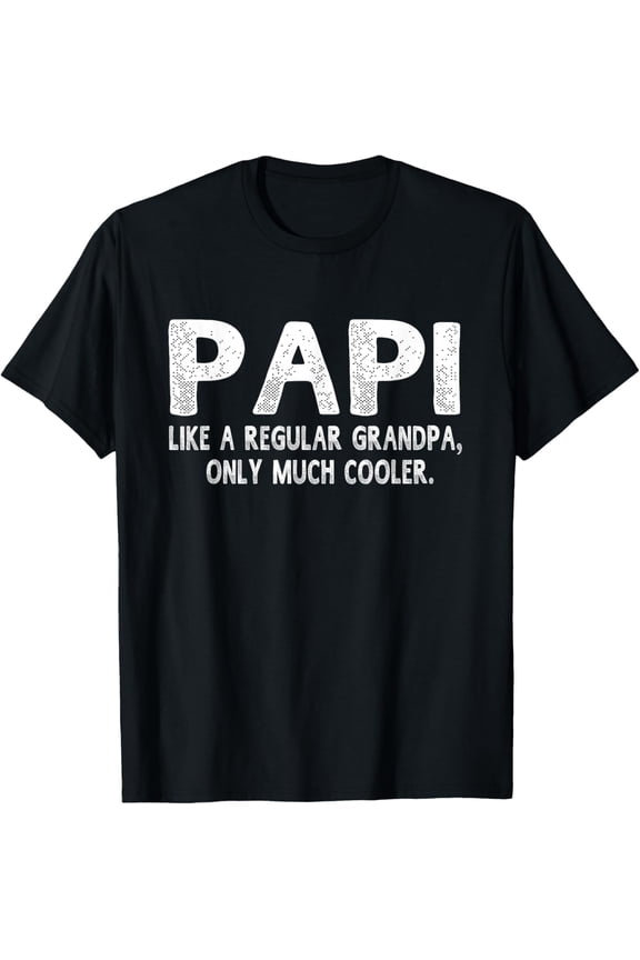 Papi Definition Like Regular Grandpa Only Cooler Funny T-ShirtMen and women, White Black T-shirt, size: Extra large S-1639XL
