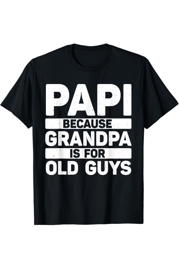 Papi Design For Grandpa From Grandkids Father's Day Papi T-ShirtMen and women, White Black T-shirt, size: Extra large S-1640XL