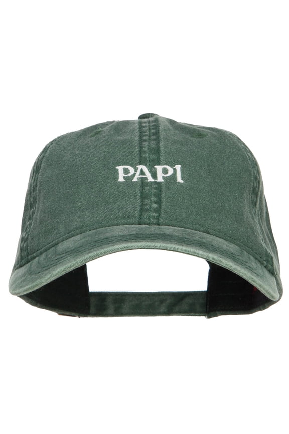 Papi Embroidered Washed Cap - Dk Green OSFM