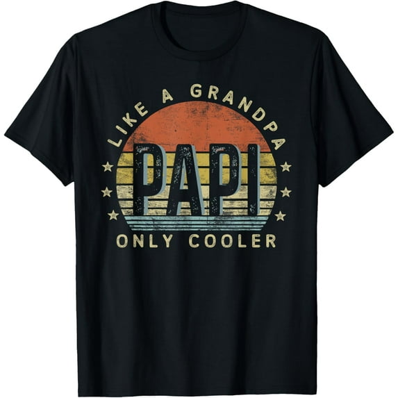 Papi Like a Grandpa Only Cooler Papi Gifts Vintage Style Mens T-Shirt