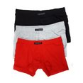 thumbnail image 1 of Papi Men's Cotton Stretch Boxer Brief - 3 Pack, Red/Grey/Black, Medium/32-34, 1 of 1