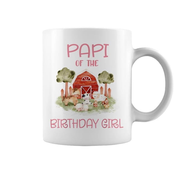 Papi Of The Birthday For Girl Barnyard Farm Animals Party Coffee Mugs