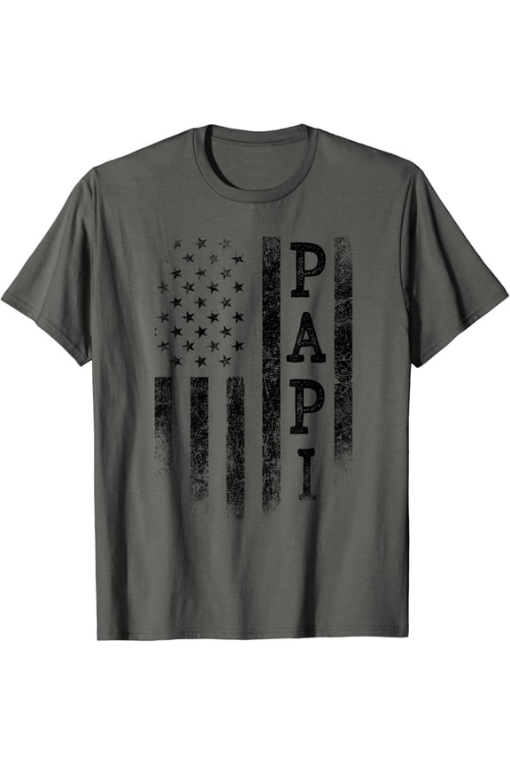 Papi Patriotic American Usa Flag Father'S Day Papi T-Shirt