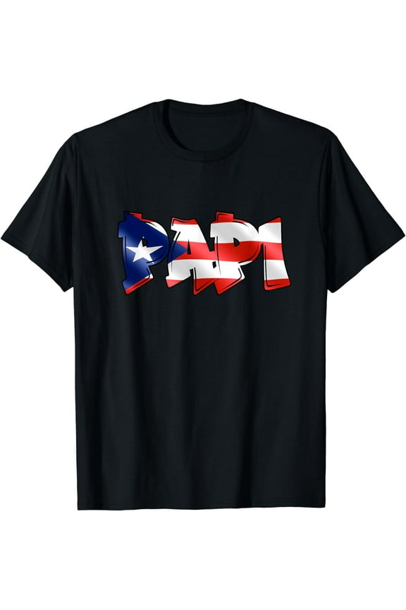 Papi Puerto Rican Flag PR Pride Father Dad Boricua T-Shirt