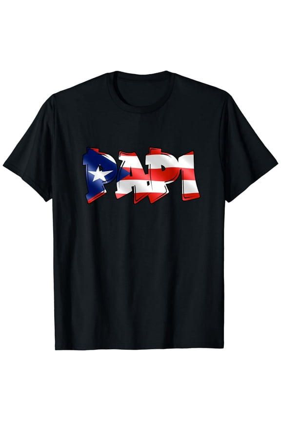 Papi Puerto Rican Flag PR Pride Father Dad Boricua T-Shirt