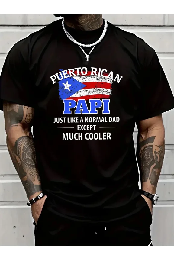 Papi Puerto Rican Pride Graphic Flag Design Apparel Unisex T-Shirt ,up to size 5XL