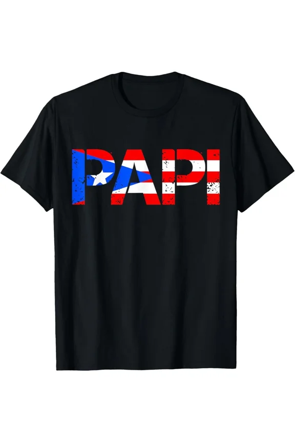 Papi Puerto Rico Flag Distressed Boricua Father Puerto Rican Unisex T-Shirt, S-5XL