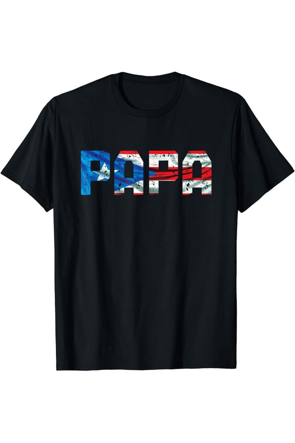 Papi Puerto Rico Flag Father's Day Patriotic Puerto Rican T-Shirt