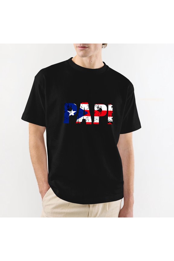 Papi Puerto Rico Flag Pride Fathers Day Puerto Rican Men T-Shirt L