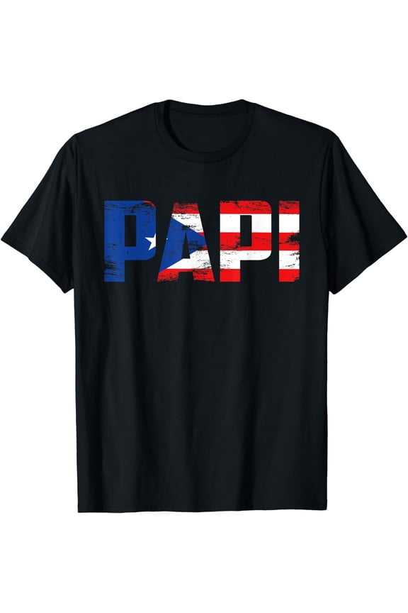 Papi Puerto Rico Flag Pride Fathers Day Puerto Rican Men T-Shirt