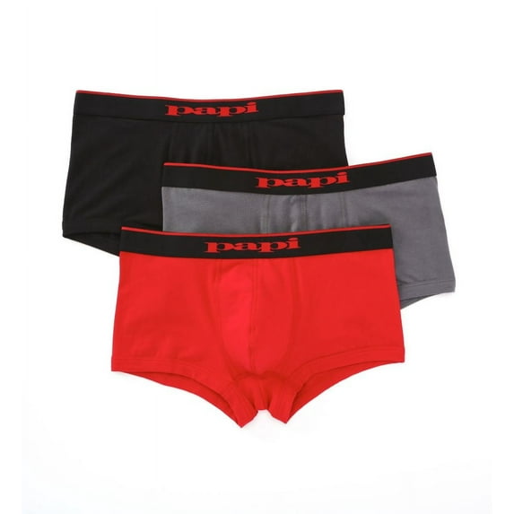 Papi Solid Brazilian Cut Trunks (3 Pack) (Men)
