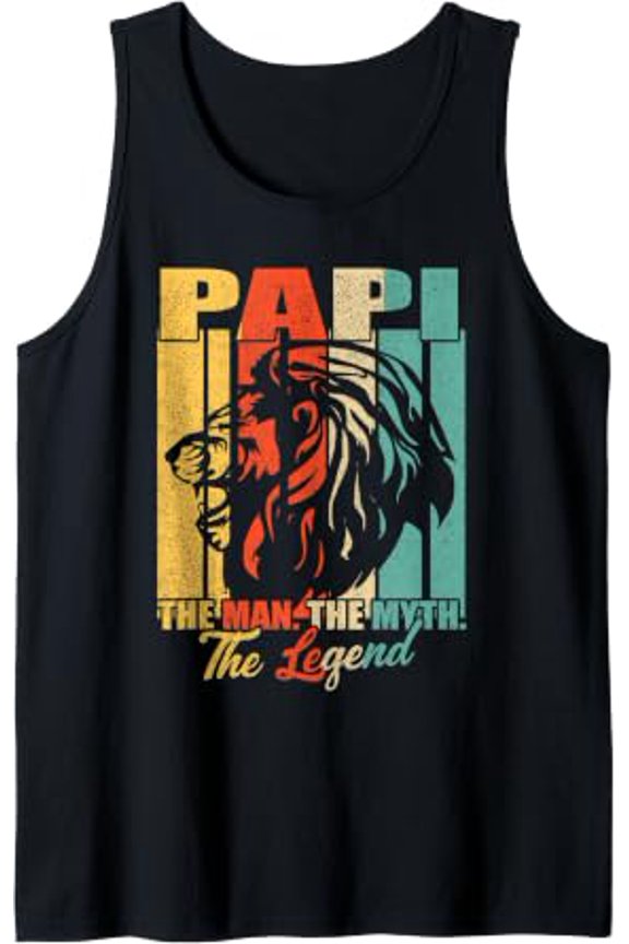Papi The Man The Myth The Legend Daddy Fathers Day Tank Top Size S-3XL