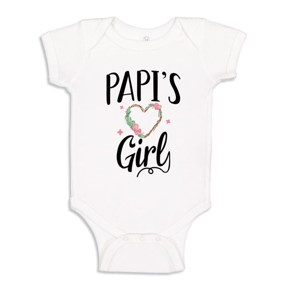 Papi's Girl Baby Bodysuit One Piece 12 mo White