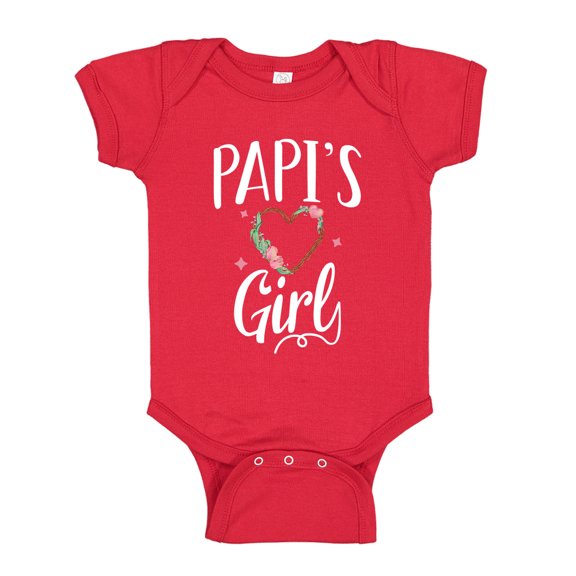 Papi's Girl Baby Bodysuit One Piece 18 mo Red