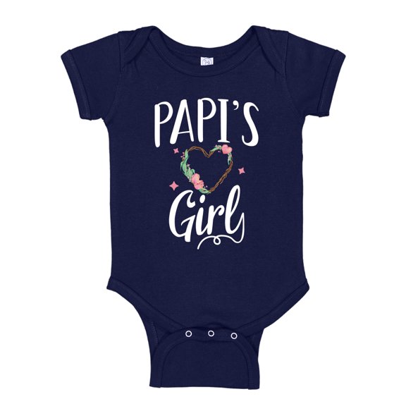 Papi's Girl Baby Bodysuit One Piece 24 mo Navy Blue