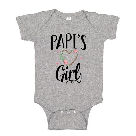 Papi's Girl Baby Bodysuit One Piece NB Athletic Heather