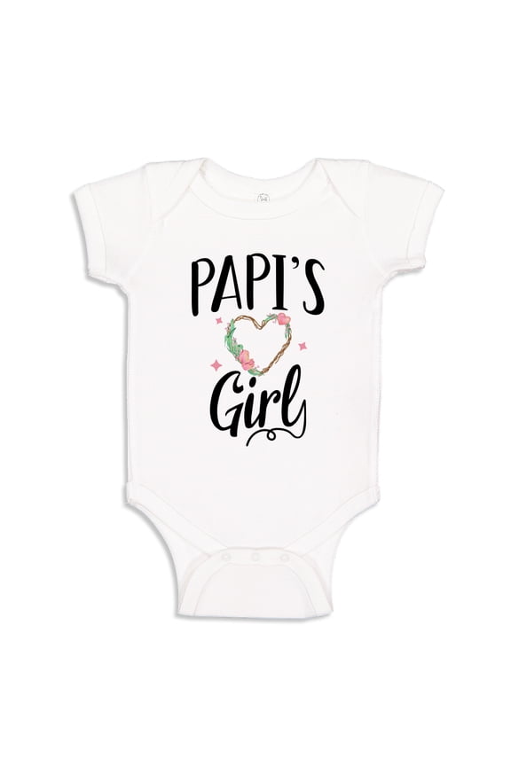 Papi's Girl Baby Bodysuit One Piece NB White