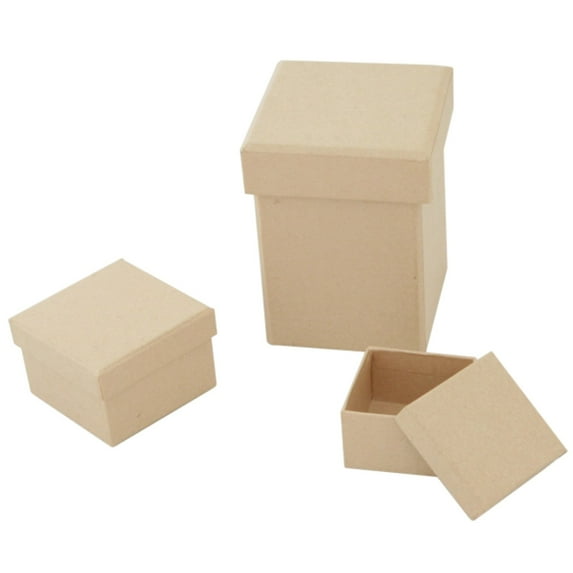 Papier Mache Square Nesting Boxes, 3/Pkg., Small
