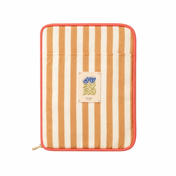 Papier To Go Zip Around Fabric Tech Pouch Organizer Tablet Case, Cabana Floral Patch, Yellow