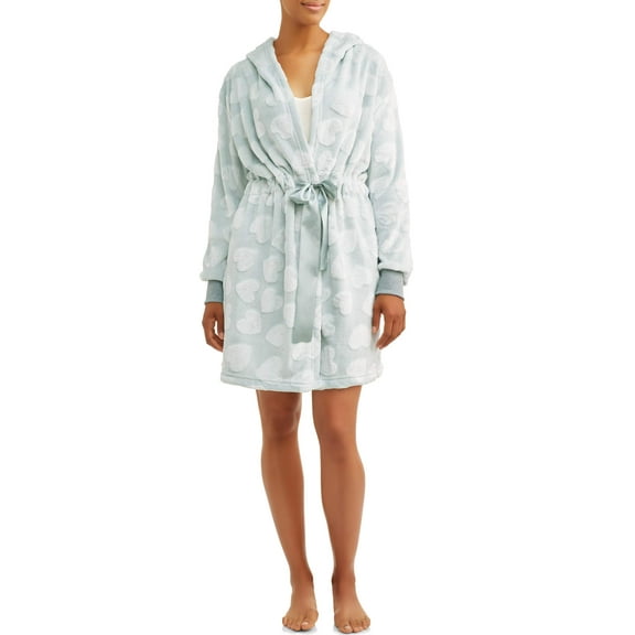 Papier Women's Heather Hooded Velvet Robe with Elastic