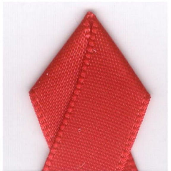 Papilion R074300090252100Y .38 in. Single-Face Satin Ribbon 100 Yards - Hot Red