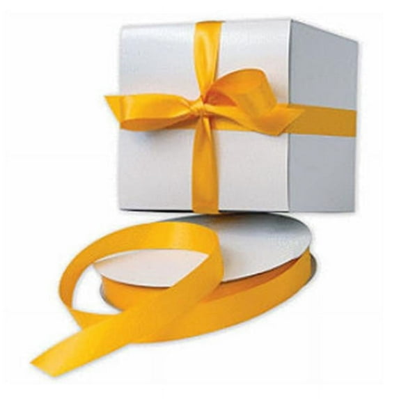 Papilion R074400230660100Y .88 in. Double-Face Satin Ribbon 100 Yards - Yellow Gold