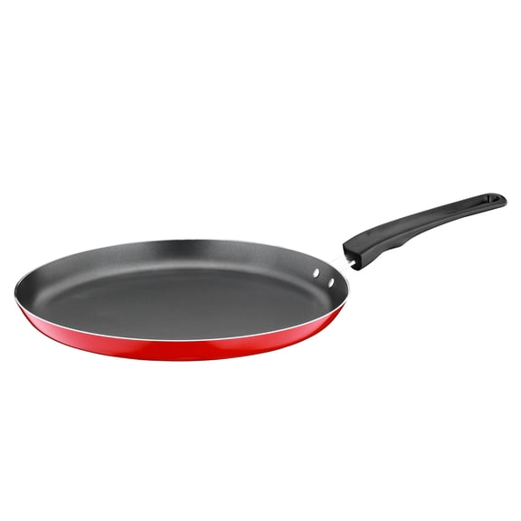 Papilla REDIO Non-Stick Pancake Pan 10.2" (26 cm) Aluminum Frying Pan Nonstick Crepe Pan for Kitchen Flat Frypan for Eggs, Red