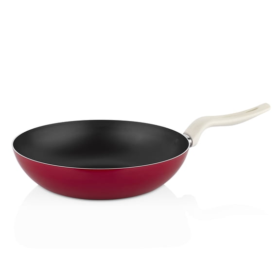 Papilla REDIO Non-Stick Wok Pan 12.6" (32 cm) Cast Aluminum Deep Frying Pan Frypan with Nonstick Coating Granite Cooking Pan, Red