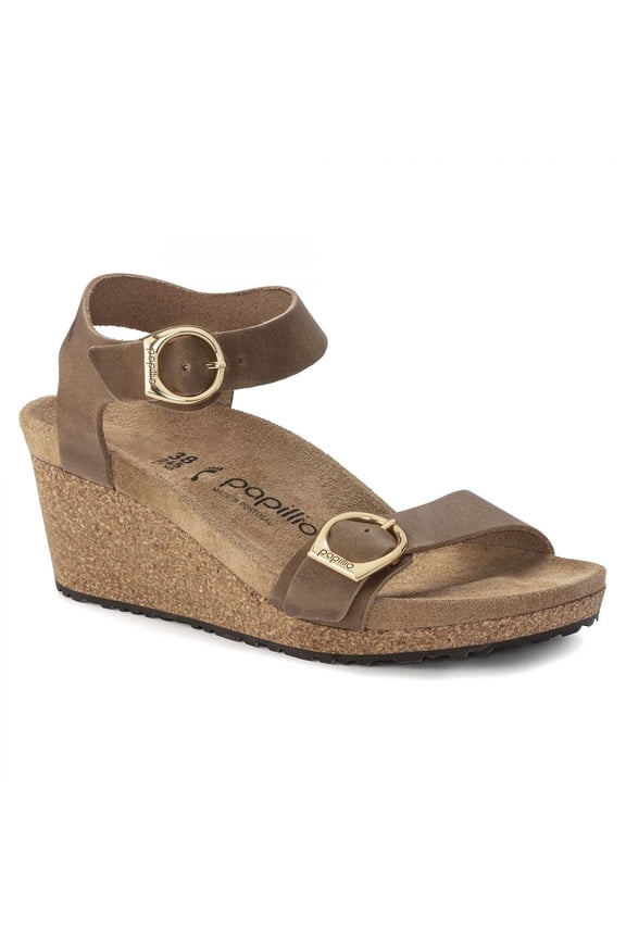 Papillio by BIRKENSTOCK Soley Cognac Leather Wedge Sandal Narrow 1023539