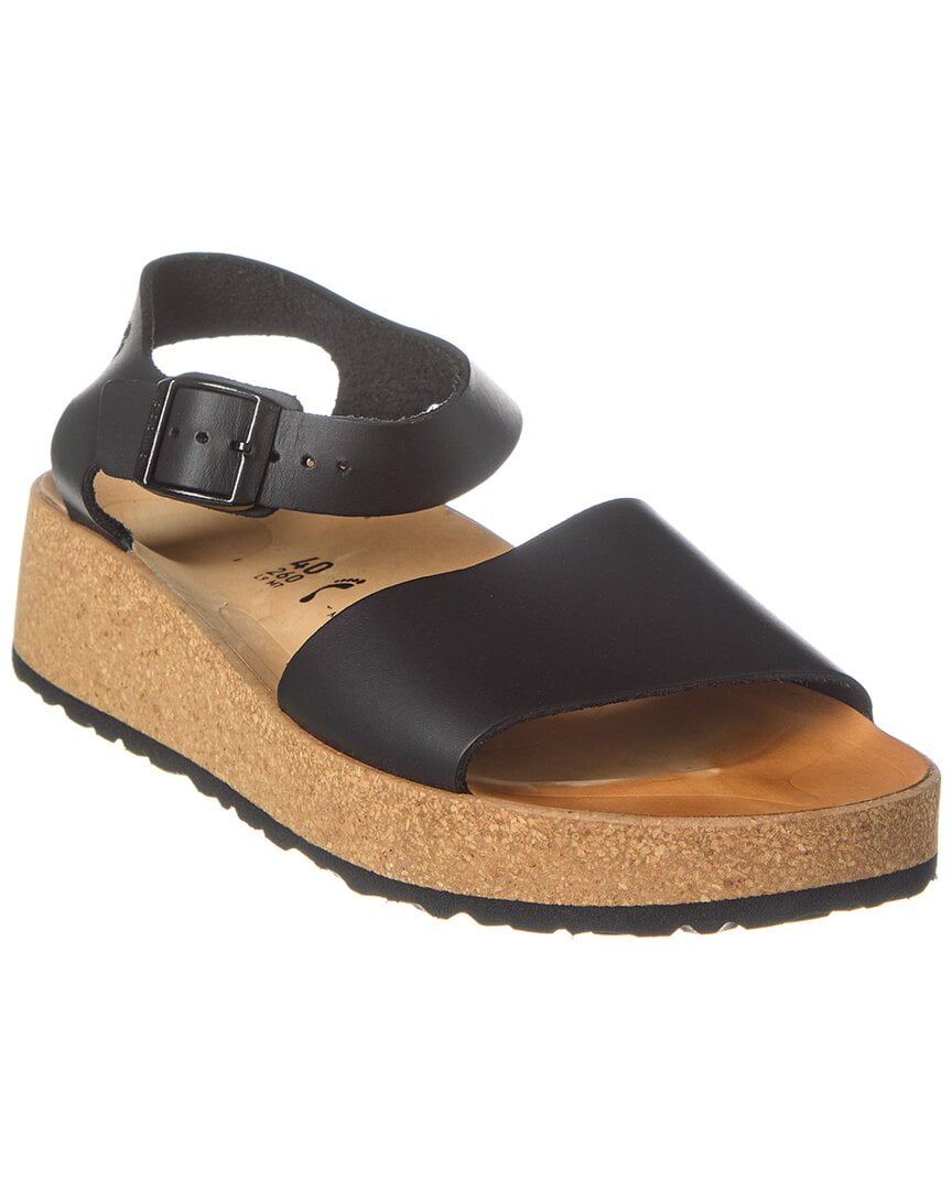 Papillio by Birkenstock Glenda Black Nubuck Leather Sandal, Size