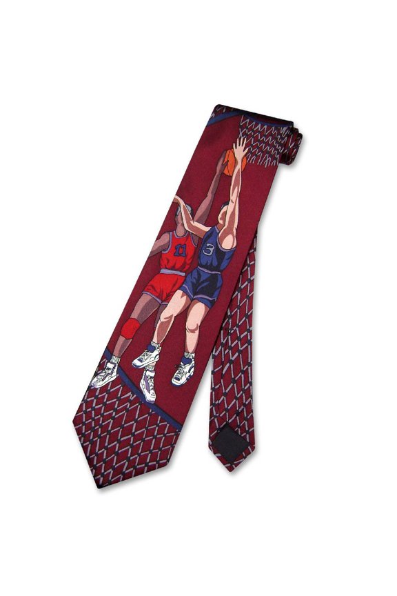 100% SILK NeckTie Basketball Design Men's Neck Tie #101-2