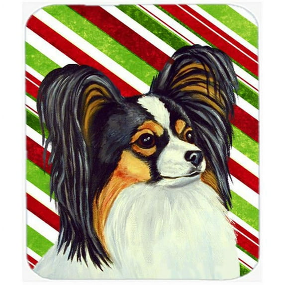 Papillon Candy Cane Holiday Christmas Mouse Pad, Hot Pad Or Trivet