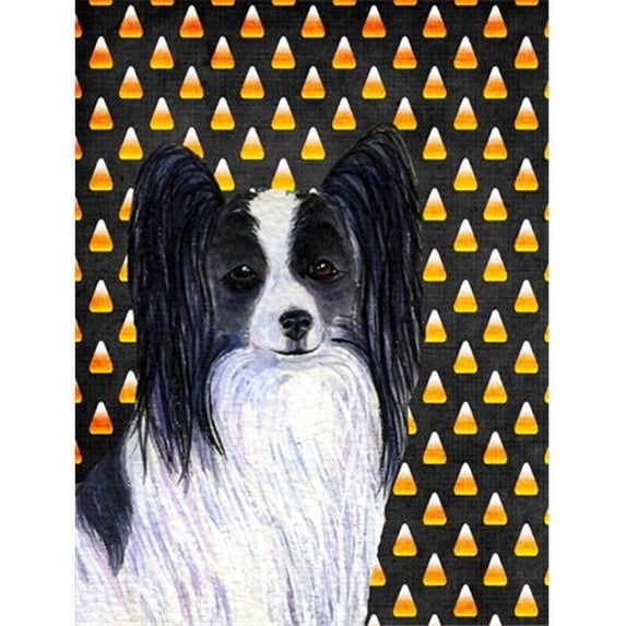 Papillon Candy Corn Halloween Portrait Flag - Garden Size, 11 x 15 in.