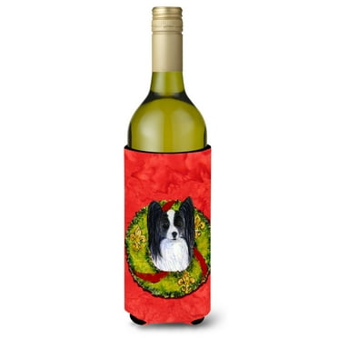 Papillon Cristmas Wreath Wine Bottle Hugger