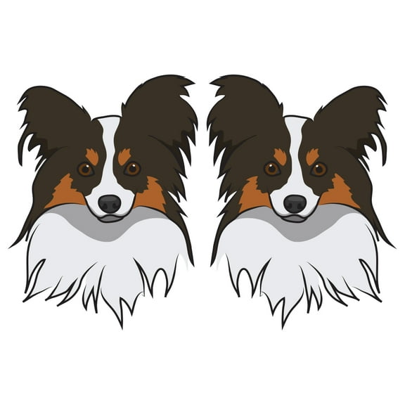 Papillon Decal | Indoor/Outdoor | Dog Lover Super Cute Sticker for SUV Windows, Dorm Rooms, Bedroom, Offices | SignMission personalized gift | 2 Pack of 6"