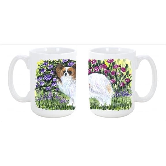 Papillon Dishwasher Safe Microwavable Ceramic Coffee Mug 15 oz.