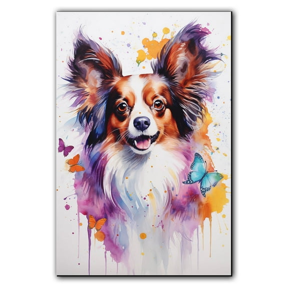 Papillon Dog Gift - Art Bedroom - Graffiti Dog Wall Art For Living Room Large Size Modern Home Wall Decor Abstract Canvas Wall Art Ready to Hang Size 11''x17'', 24''x36''