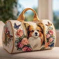 thumbnail image 1 of Papillon Dog Quilted Duffle Bag, Quited Travel Tote Bag, Quited Weekender Travel Bag, Carry On Duffle, 1 of 1
