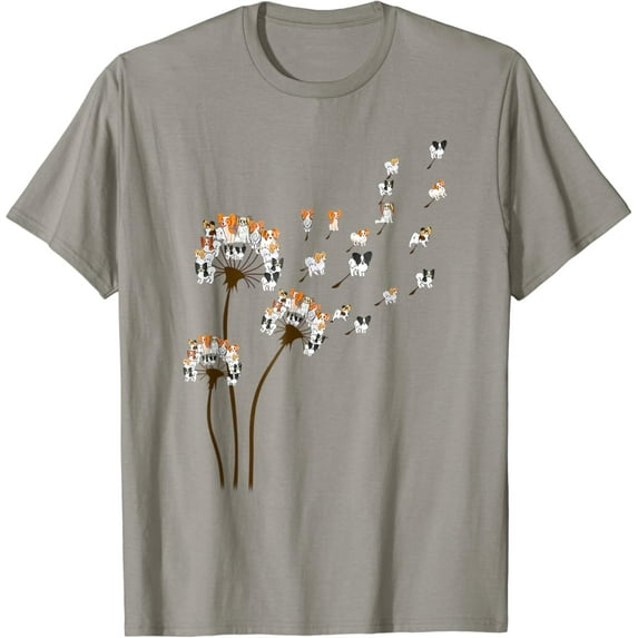 Papillon Dogs Flower Fly Dandelion Shirt Dog Mama Dog Lover T-Shirt, F935 Tshirt All Size S-5XL