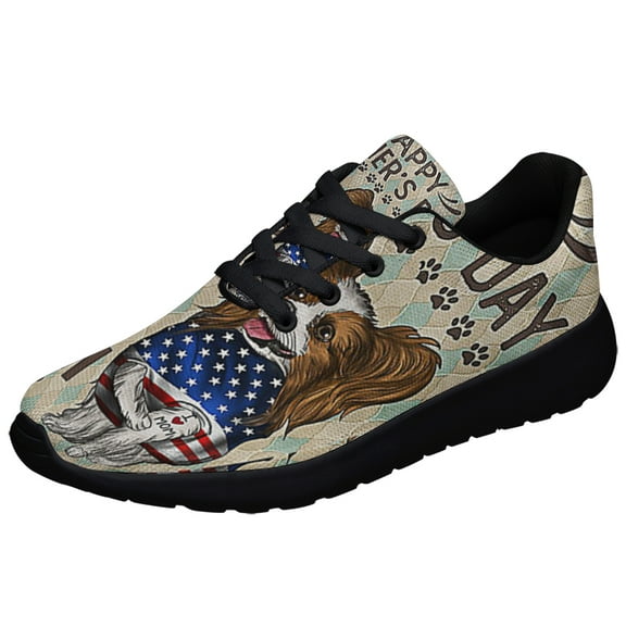Papillon Happy Mother's Day To The BeStDog Mom Shoes Sneakers Black Size 3.5
