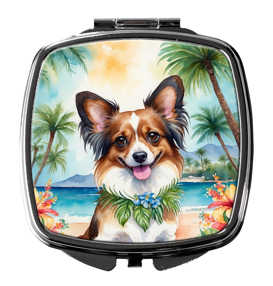 Papillon Luau Compact Mirror 2.75 in x 3 in